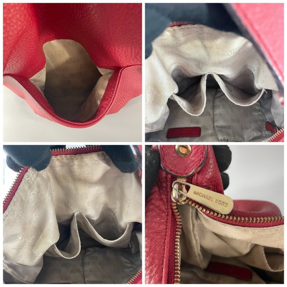 Michael Kors Red Pebbled Leather Hobo/Handbag - Picture 12 of 15